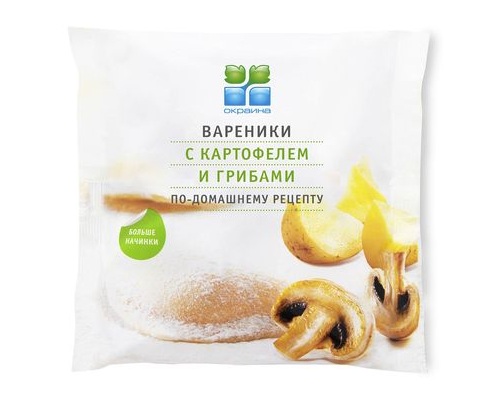 Окраина вареники с картофелем и грибами 500г Окраина вареники с картофелем и грибами 500г