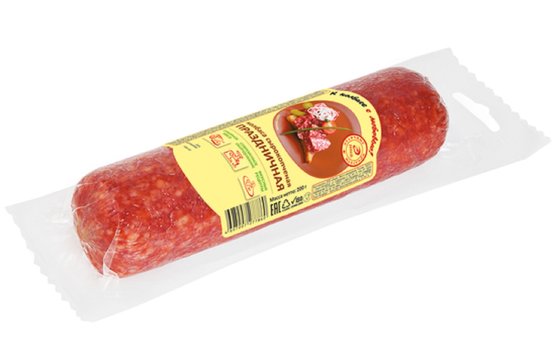 Колбаса Праздничная сырокопченая Иней 200г