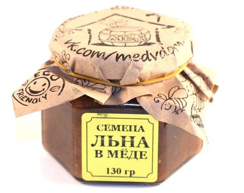 Семена льна в меде 130 гр.