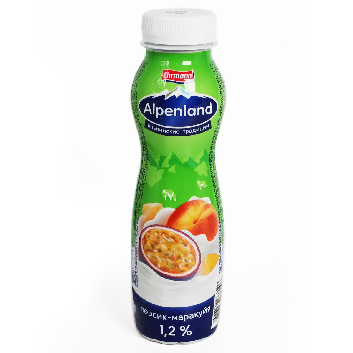 Ehrmann Alpenland йогурт питьевой Персик-Маракуйя 1.2% 290г 