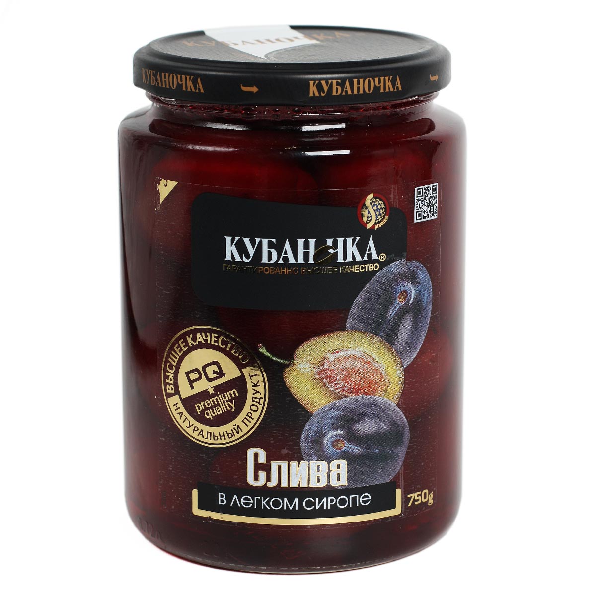 Кубаночка СЛИВА в легком сиропе 750г Кубаночка СЛИВА в легком сиропе 750г