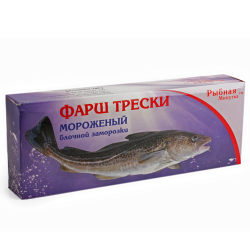 Фарш трески свежемороженый Рыбная Минутка 750г