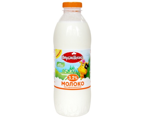 ВКУСНОТЕЕВО Молоко пастеризованное 3,2%, 900г 