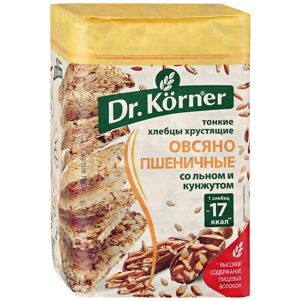 Dr. Korner хлебцы Доктор Корнер овсяно пшеничные 100г