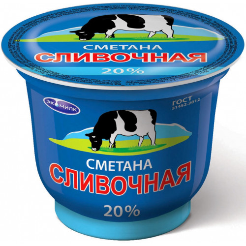 ЭКОМИЛК Сметана Сливочная 20% 200г ЭКОМИЛК Сметана Сливочная 20% 200г