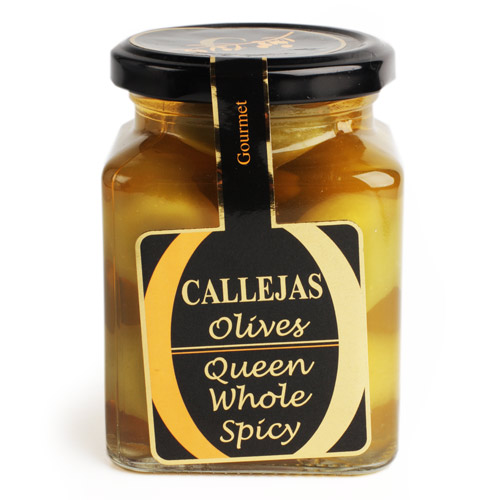 CALLEJAS оливки зеленые королевские цельные с чесноком и травами 300г