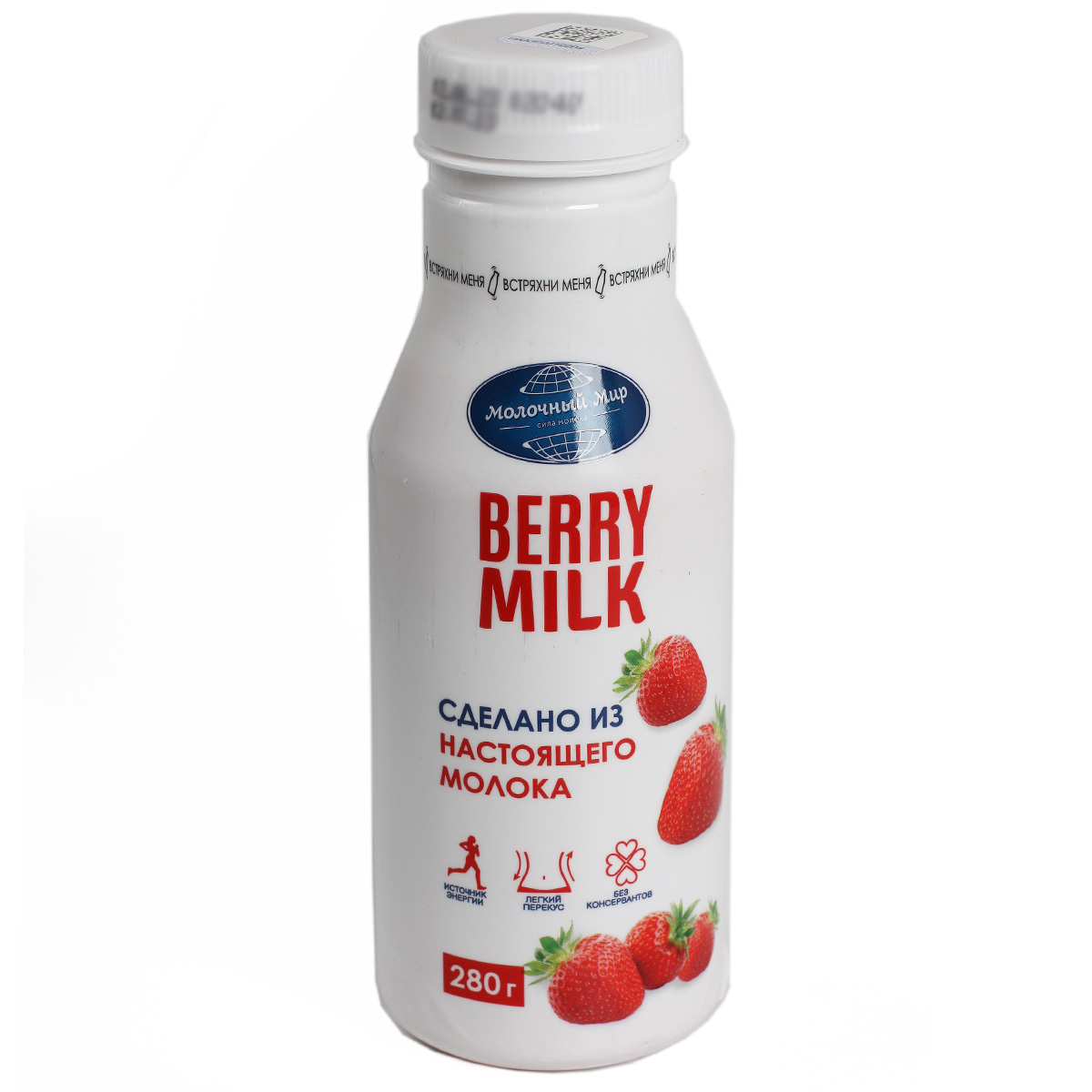 Молочный мир напиток молочный с наполнителем клубника 1,3% 280г