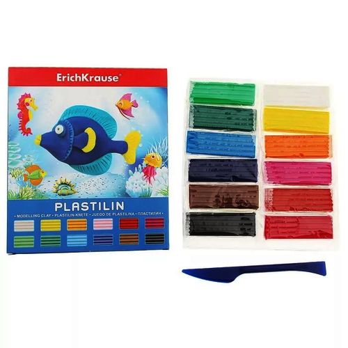 EK Пластилин + стек 12 цветов 216г