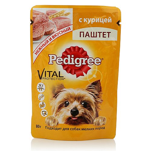 PEDIGREE Паштет для мелких пород с курицей,80 г