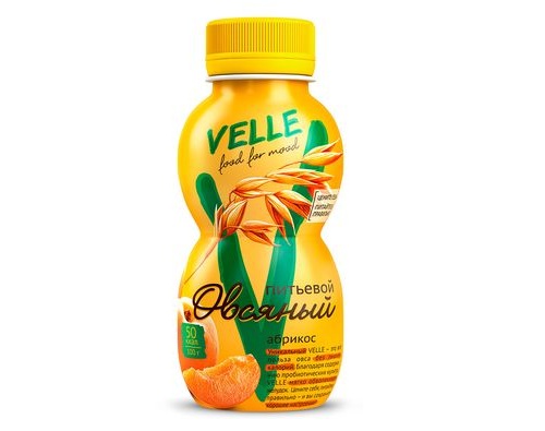 VELLE продукт био-овсяный питьевой абрикос 250г VELLE продукт био-овсяный питьевой абрикос 250г