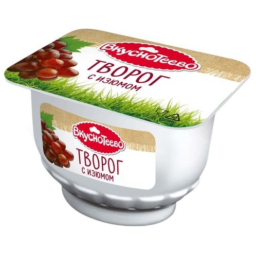 ВКУСНОТЕЕВО творог двухслойный с изюмом 9% 175г 