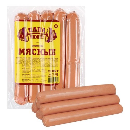 ПАПА МОЖЕТ сосиски Мясные Останкино 400г ПАПА МОЖЕТ сосиски Мясные Останкино 400г