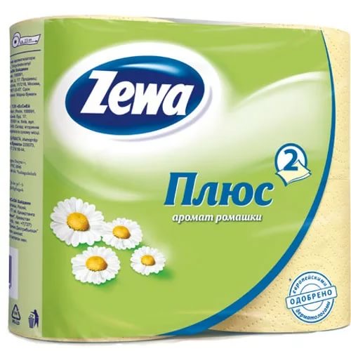 ZEWA PLUS туалетная бумага с ароматом ромашки 2 слоя 4Р