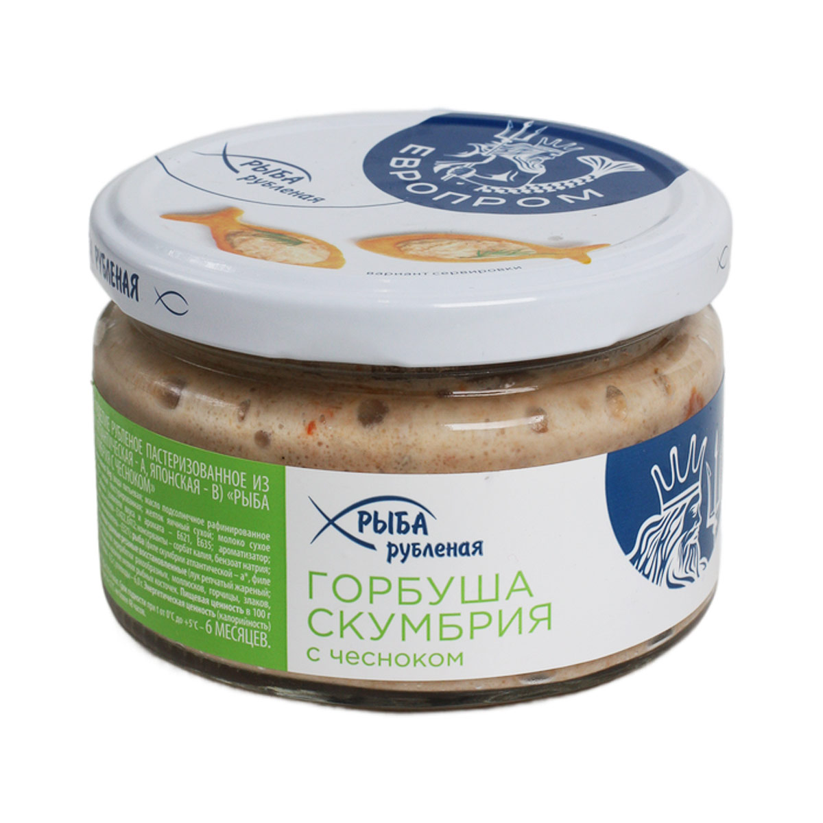 Рыба рубленная горбуша скумбрия с чесноком Европром 180г