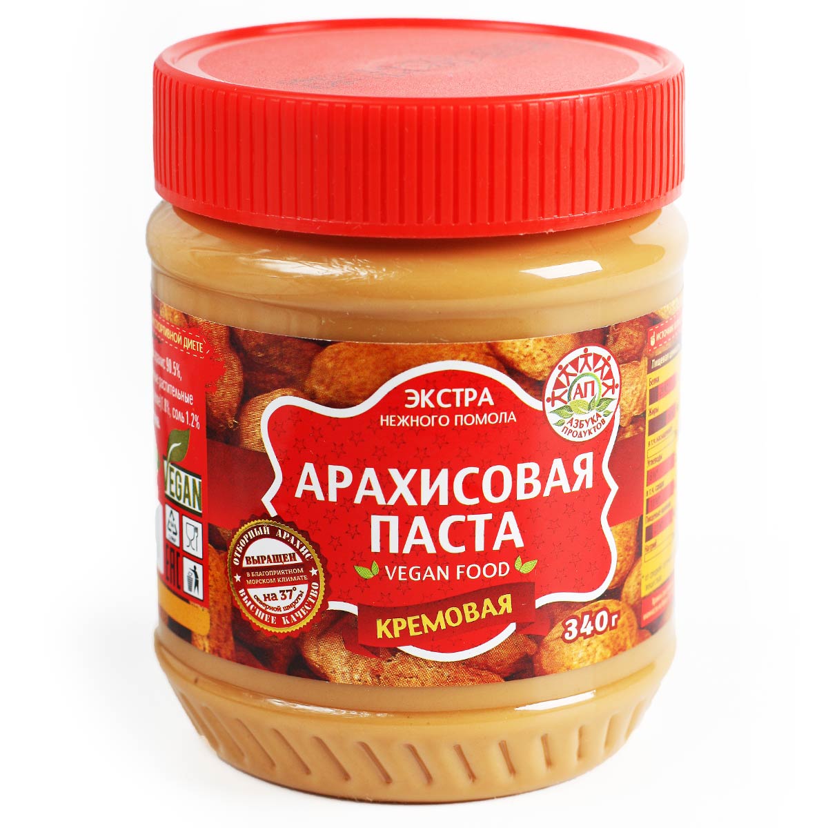 Арахисовая паста Экстра кремовая Азбука Продуктов 340г