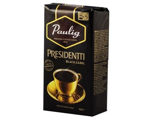 PAULIG President Black Label Кофе молотый 250г PAULIG President Black Label Кофе молотый 250г