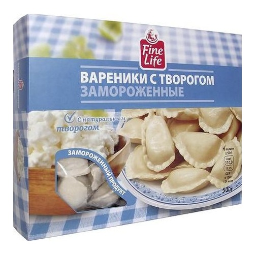 FINE LIFE вареники с творогом 500г FINE LIFE вареники с творогом 500г