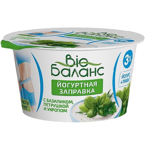 DANONE Bio Баланс Йогуртная заправка базилик петрушка укроп 140г