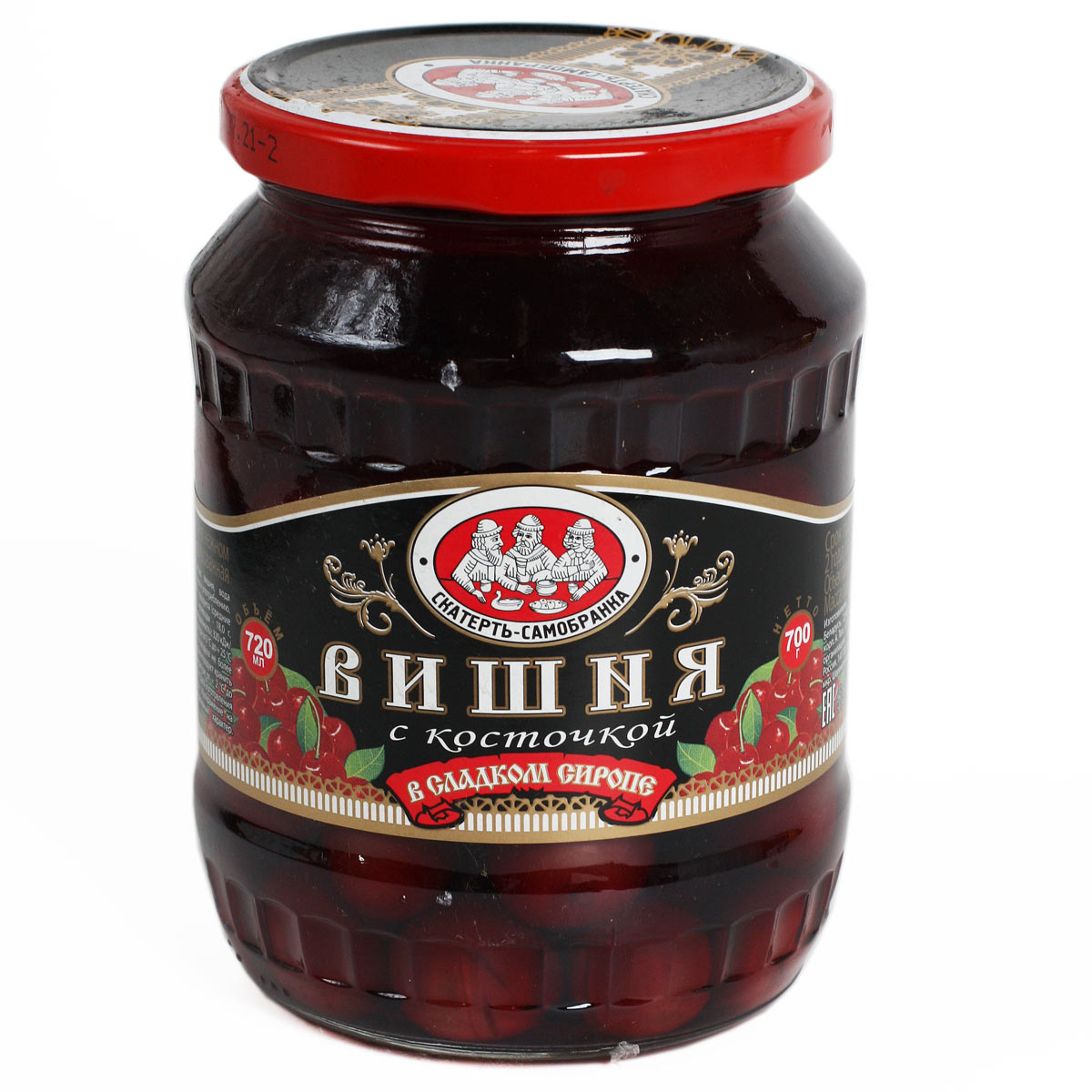 Вишня с косточкой в сладком сиропе 700г Скатерть-Самобранка