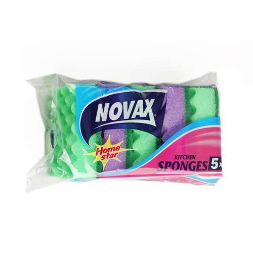 Губка для мытья посуды Novax упаковка 5шт