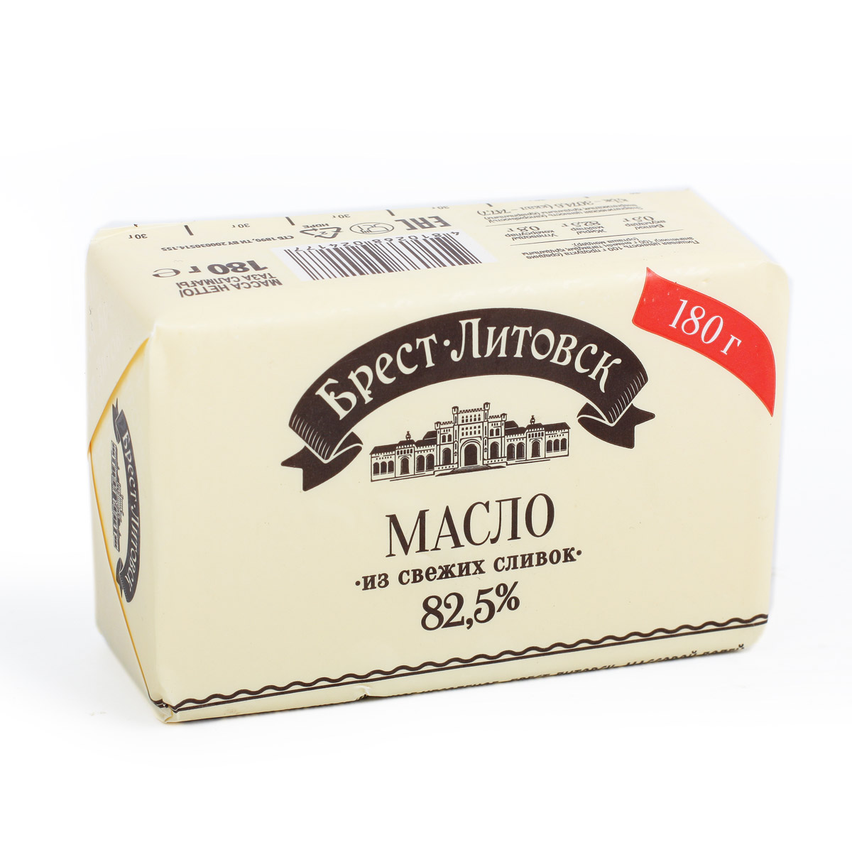 Масло Брест Литовское сливочное 82,5% 180г Масло Брест Литовское сливочное 82,5% 180г