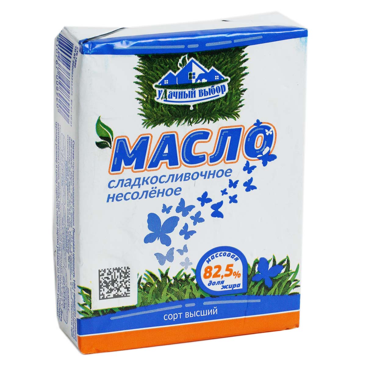 Масло сладкосливочное несоленое 82,5% Удачный выбор 180г Масло сладкосливочное несоленое 82,5% Удачный выбор 180г