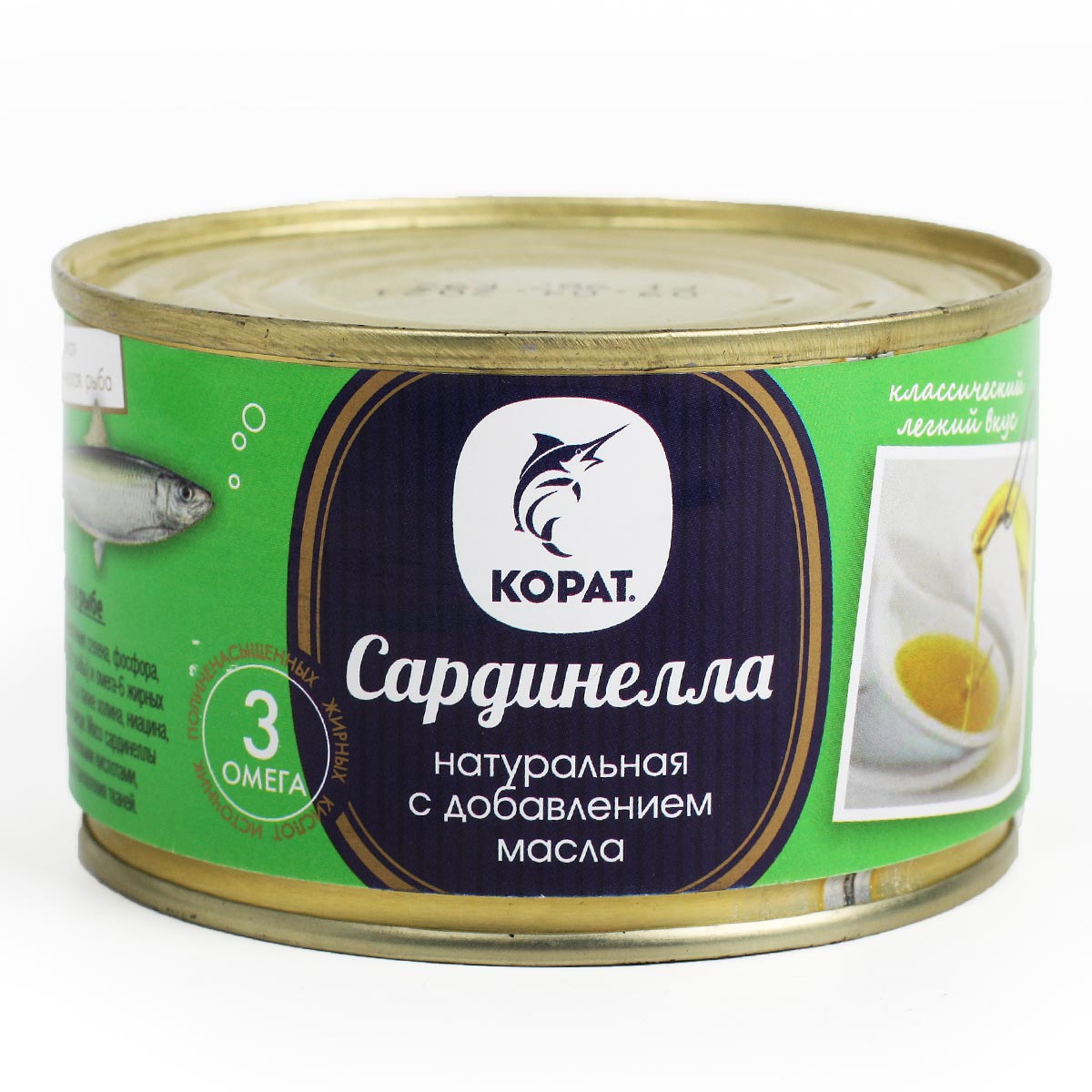 Сардинелла натуральная с добавлением масла  НДМ КОРАТ 240г