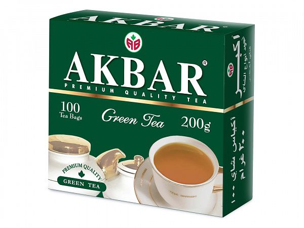 Чай Акбар зеленый Akbar 100пак X2г