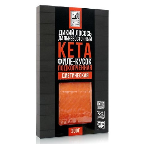 РРФ Кета филе подкопченная, кусок 200 гр.