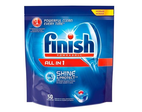 Finish ALL-IN-ONE, таблетки для посуд. машины, 50 шт.
