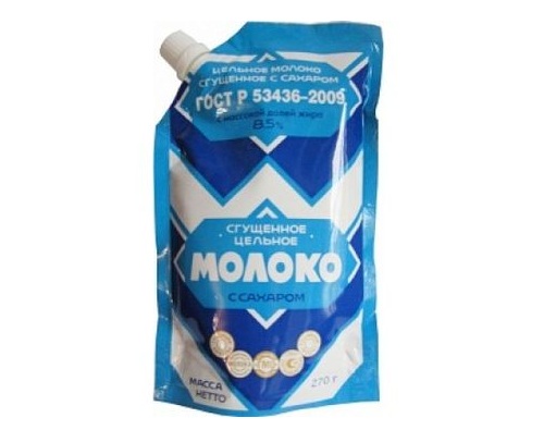 Верховье молоко сгущенное дойпак 250г Верховье молоко сгущенное дойпак 250г