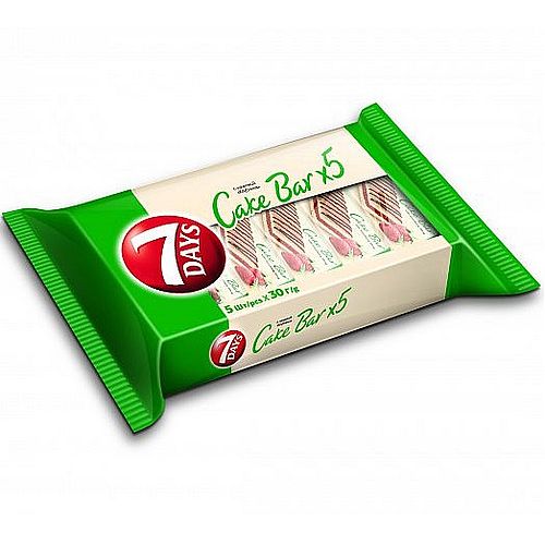 Пирожное 7DAYS Cake Bar бисквитное неглазированное с начинкой клубника 30г*5