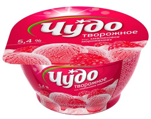 ЧУДО Творожок воздушный  Малиновое мороженое 5,4%, 135 г