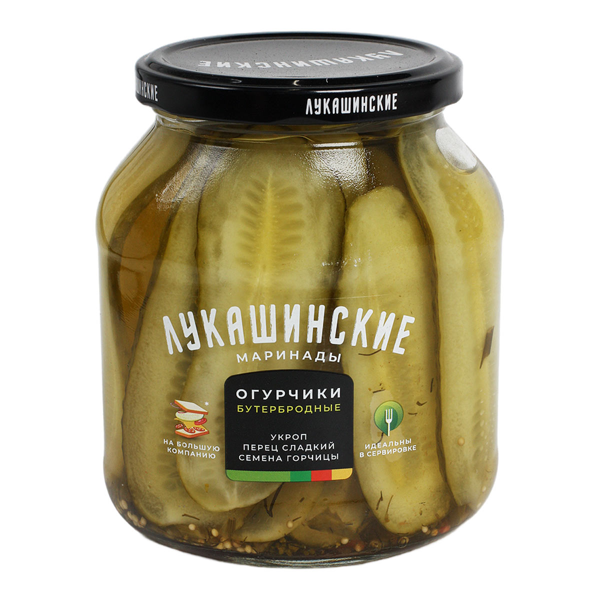 Лукашинские маринады огурчики бутербродные 670г