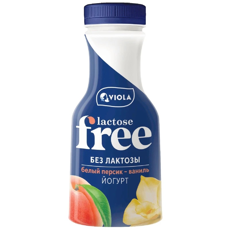 VIOLA FREE йогурт безлактозный питьевой Персик-Ваниль 1.1% 270г