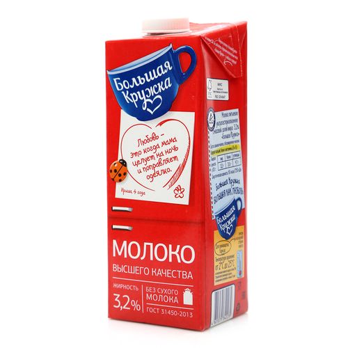 БОЛЬШАЯ КРУЖКА Молоко ультрапастеризованное 3.2% 0.98л БОЛЬШАЯ КРУЖКА Молоко ультрапастеризованное 3.2% 0.98л