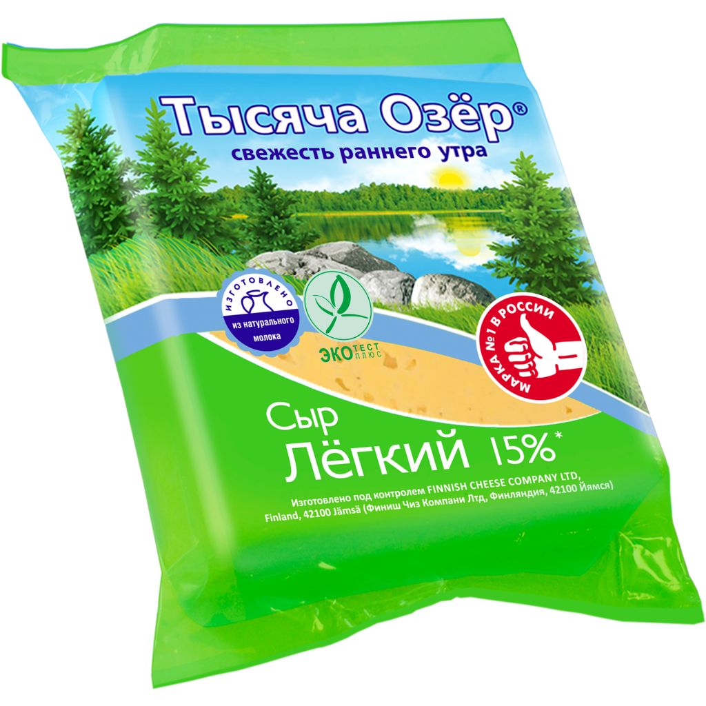 Сыр Тысяча Озер Легкий 15% 200г Сыр Тысяча Озер Легкий 15% 200г