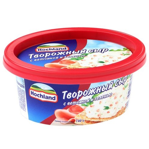 Сыр Хохланд творожный с ветчиной и зеленью 140г Сыр Хохланд творожный с ветчиной и зеленью 140г