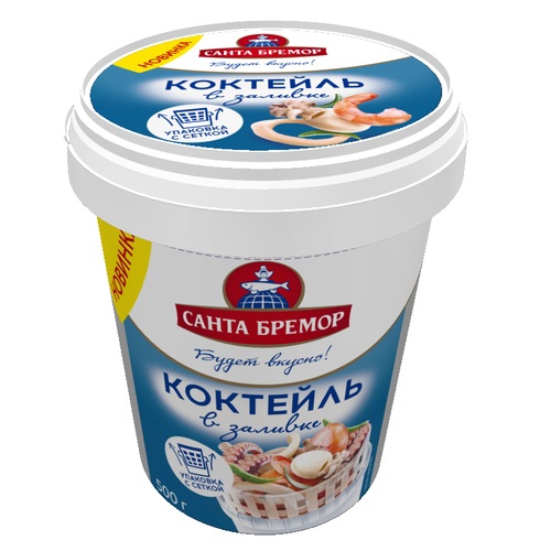Коктейль из морепродуктов в заливке Санта Бремор 500г Коктейль из морепродуктов в заливке Санта Бремор 500г