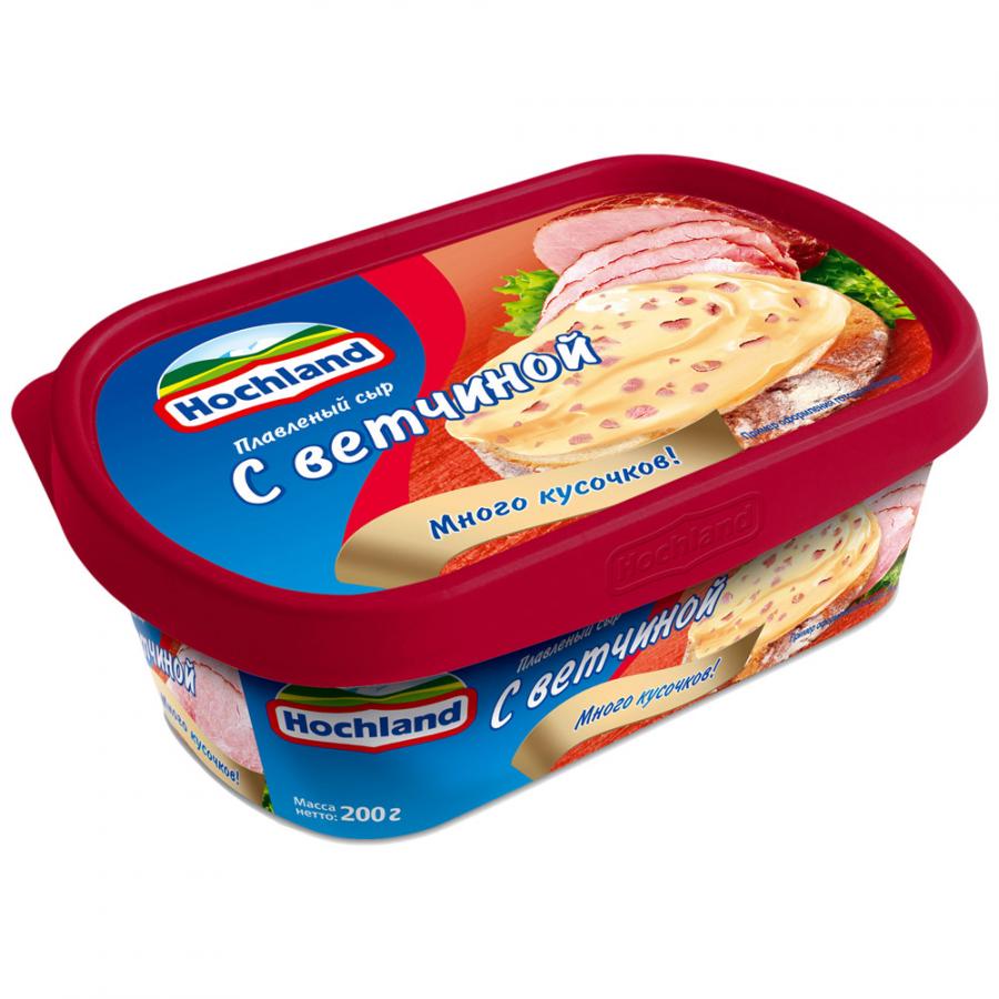 Сыр Hochland плавленый с ветчиной 55% 200г Сыр Hochland плавленый с ветчиной 55% 200г