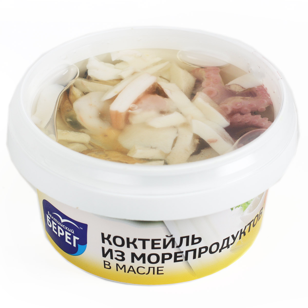 Коктейль из морепродуктов в масле Балтийский берег 210г Коктейль из морепродуктов в масле Балтийский берег 210г