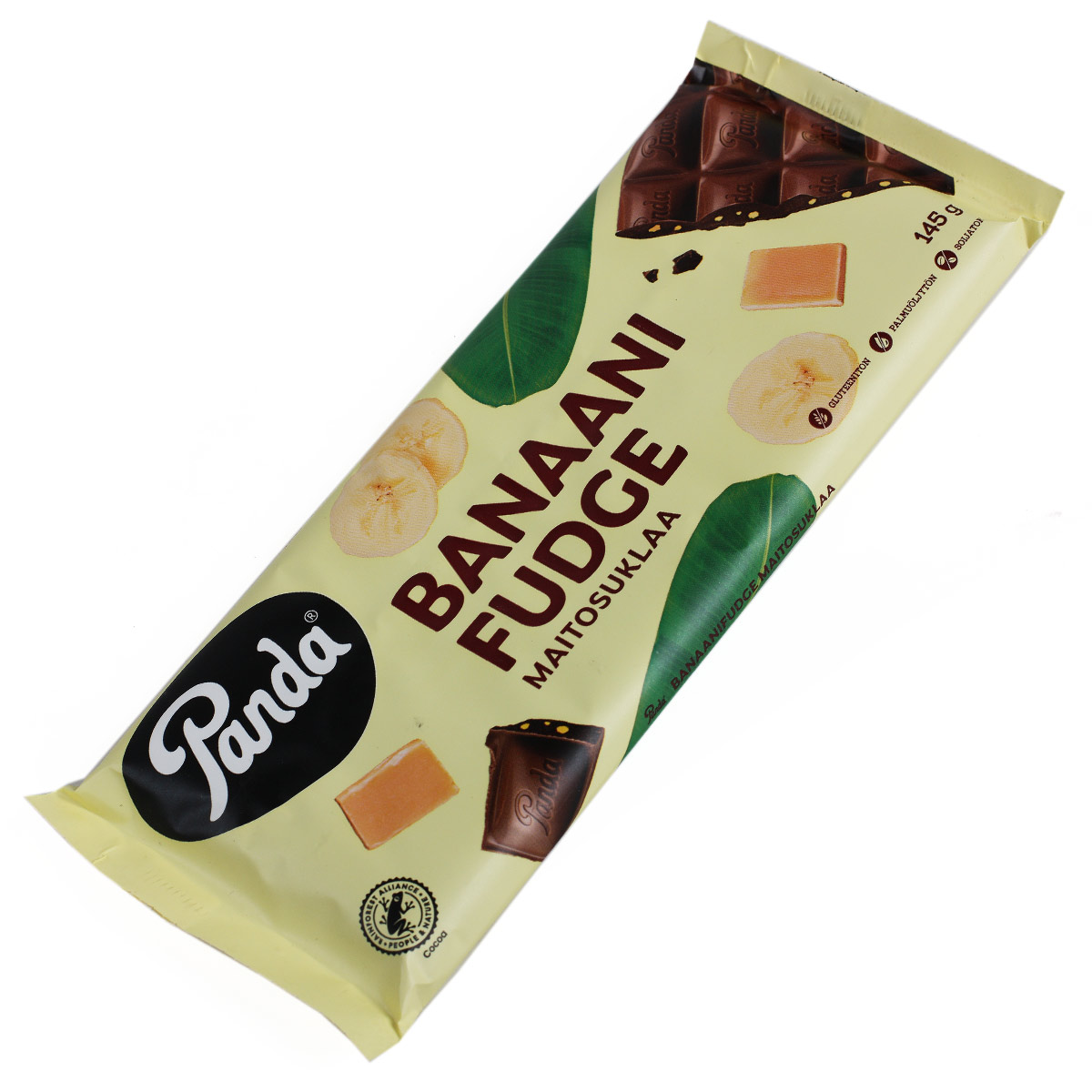 PANDA шоколад молочный с кусочками помадки со вкусом банана 145г