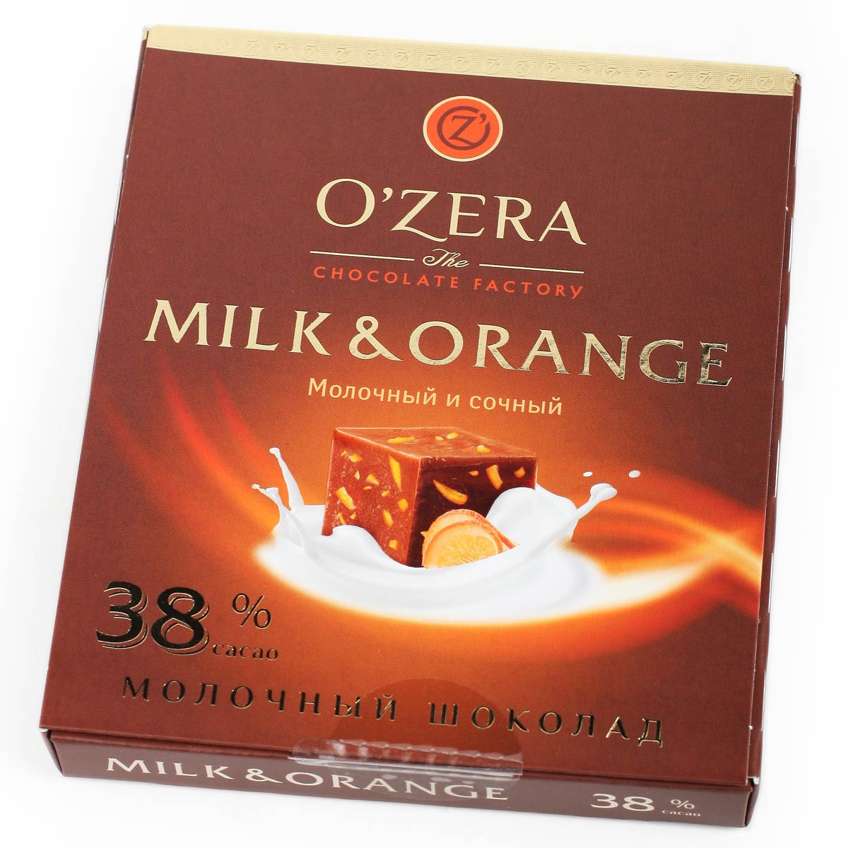 ОЗЕРА шоколад O'ZERA MILK&ORANGE 38% 90г