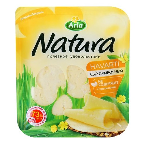 Арла Натура сыр Arla Natura сливочный нарезка 300г