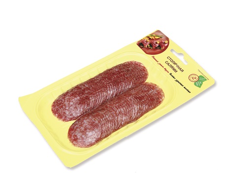 Иней колбаса Северная салями сырокопченая нарезка 100г Иней колбаса Северная салями сырокопченая нарезка 100г